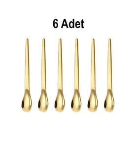 201 Çelik 6 Adet Gold Mat 12,5 cm Klasik Çay Kaşığı cin941sr-6