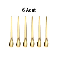 201 Çelik 6 Adet Gold Mat 12,5 cm Klasik Çay Kaşığı cin941sr-6