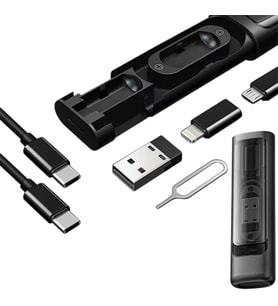 STORE Cep Tipi 60W Bas Aç Type-C,Şarj,Micro USB Hızlı Şarj Data Kablo Seti Destekli 5'i 1 Arada Seyahat Kablo Seti Kompakt Seyahat Kiti