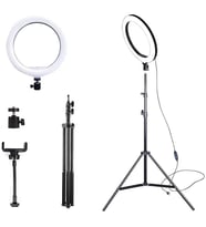 ALLY 10 İnch Halka Led Tripod(1.30M)Youtuber Video Selfie Stüdyo Makyaj Işığı - EEEEEE6197-5