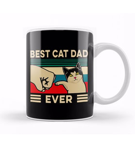 Best Cat Dad Ever Funny Cat Dad Father Vintage Gift 01 Kupa Bardak Porselen