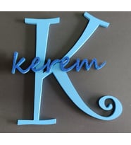 TrendyWoody Çocuk Ahşap Harf Kapı Süsü İsimlik K