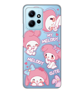 Redmi Note 12 4G Uyumlu Melody Kuromi Desenli Şeffaf Telefon Kılıfı