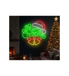 Merry Christmas Yazılı Yılbaşı Temalı Neon Tabela