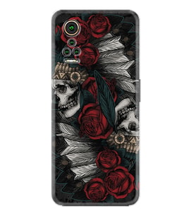 General Mobile GM 21 Pro GM 22 Pro Plus Kılıf Desemli Silikon Skull Rose 1673