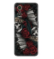 General Mobile GM 21 Pro GM 22 Pro Plus Kılıf Desemli Silikon Skull Rose 1673