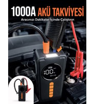 Taşınabilir Araç Acil Durum Cihazı 1000A Akü Takviye Ha Kompresörü Dijital Lastik Şişirme Pompası