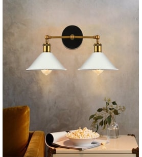 RİOLİGHT RETRO İKİLİ METAL APLİK ŞAPKA ÇAPI: 22CM (Siyah - Beyaz)