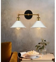 RİOLİGHT RETRO İKİLİ METAL APLİK ŞAPKA ÇAPI: 22CM (Siyah - Beyaz)