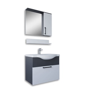 Teta Home Eko 65 Cm Mdf Banyo Dolabı Seti (Antrasit)
