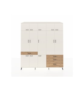 Kronos Dolap 8 Raflı 4 Çekmeceli 3 Askılı 220x59x243 Aytaşı-Aytaşı/Çam