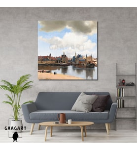 Kare Kanvas Tablo Ünlü Eserler Ohannes Vermeer View of Delft
