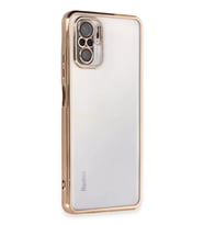 Newface Xiaomi Redmi Note 10 Kılıf Razer Lensli Silikon - Gold
