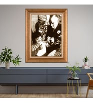 Altın Paspartulu Atatürk  Çerçeveli Tablo C1000 (Gold)