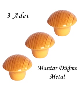 3 Adet Açık Kayın Mantar Düğme Kulp Mobilya Çekmece Dolap Kapak Kulbu Metal Kulp Aksesuarları Vidalı