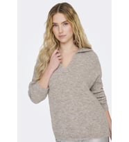ONLMAGGIE LIFE LS SPLIT NECK CC KNT (Koyu Bej)