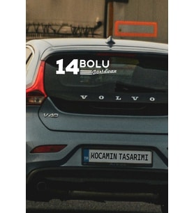 14 Bolu Dörtdivan Plaka Kodlu Beyaz Araç Sticker Dörtdivan İlçe Yazılı Bolu Özel Tasarım 40x8 cm Şehir ve İlçe Temalı Kaliteli Sticker