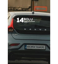 14 Bolu Dörtdivan Plaka Kodlu Beyaz Araç Sticker Dörtdivan İlçe Yazılı Bolu Özel Tasarım 40x8 cm Şehir ve İlçe Temalı Kaliteli Sticker