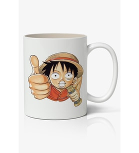 One Piece Anime Monkey D Luffy v2 Baskılı Beyaz Kupa Bardak