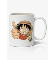 One Piece Anime Monkey D Luffy v2 Baskılı Beyaz Kupa Bardak
