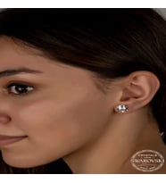 Swarovski Crystal Taşlı Gümüş Çivili Kadın Küpe