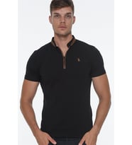 T8571 DEWBERRY FERMUARLI ERKEK T-SHIRT-AÇIK SİYAH (Karışık)