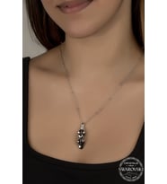 Union Swarovski Crystal Kadın Black Shine Salkım Gümüş Kolye