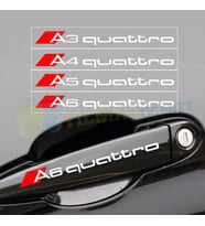 Audi Quattro A1 A2 A3 A4 A5 A6 Kapı Kolu Oto Sticker Etiket 4 Adet 14 x 1.4 Cm