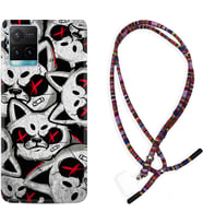 Vivo Y11S Y21S Y20 Y20S Y70 Kılıf Boyun Asklı Rasta Silikon Kızgın Kediler 1781