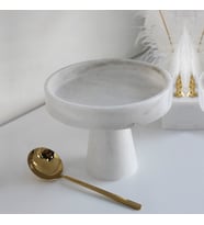 Mülhem Design Beyaz Mermer Ayaklı Sunumluk