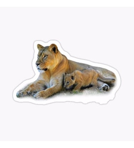 Aslan Ailesi Araba Oto Sticker Yapıştırma Etiket 17CM t2