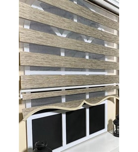 Zebra Stor Perde Kahverengi Etek Dilimli Z-STB400V05