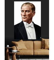 Smokinli Atatürk Portre Fotoğrafı Dekoratif Kanvas - Mdf Ahşap Tablo