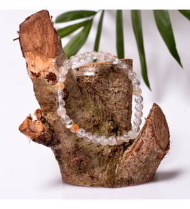 Beyaz Topaz Taşı Gümüş Bileklik - 6 mm