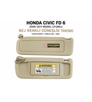 HONDA CIVIC FD6 2006-2011 MODEL UYUMLU BEJ RENKLİ GÜNEŞLİK TAKIMI (SOL + SAĞ)