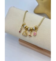 Renkli Charm Detay Çelik Bileklik