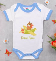 BK Kids Kişiye Özel Mavi Bebek Body Zıbın - Model 187