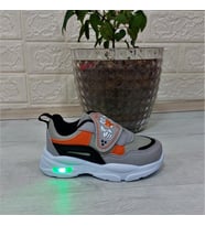 M.P One 3127 Gri-Siyah Işıklı Fuspetli Bebe Spor Ayakkabı (Gri - Siyah)