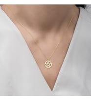 Altın Kaplama Pentagram Gümüş Kolye