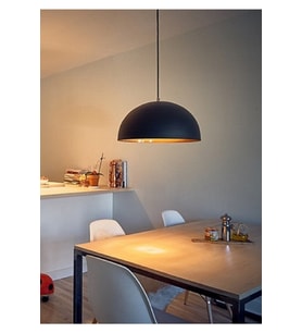 Rustik ve modern tarzda siyah metal sarkıt avize, 30cm çap