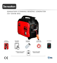 Sensation 12 Volt Dc 4 Zamanlı Jeneratör (1200W 85A) Otomatik Akü Şarj Özellikli (Karavan,Tekne)