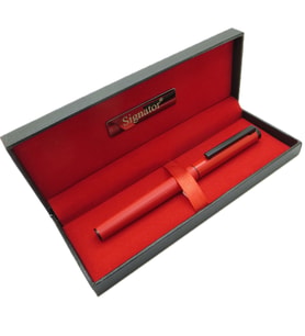 Signator® T421 Kırmızı Siyah Roller Kalem  İsme Özel Kalem  Hediyelik Kalem (Karışık)