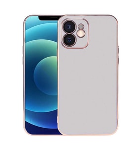 Uyumlu Model Apple iPhone 12 Kılıf A+ Goldy Tarz Kapak (Gümüş)