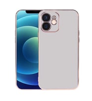 Uyumlu Model Apple iPhone 12 Kılıf A+ Goldy Tarz Kapak (Gümüş)