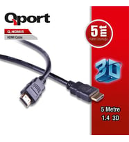 QPORT Q-HDMI5 5metre HDMI Görüntü Kablosu 3D Gold 1.4v