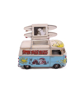 Dekoratif Metal Minibüs Kalemlik ve Çerçeveli 1304E-3832 Model-M3