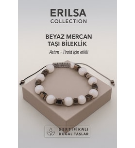 Sertifikalı Beyaz Mercan Doğal Taş Bileklik – Astım ve Tiroid Dengeleyici Enerji Taşı (Çok Renkli)
