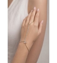 Çiçek Detaylı Taşlı Şahmeran Bileklik (Altın-Gümüş)