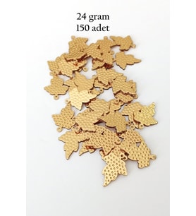 Oya Abiye Bileklik Kolye Pleksi Metalik Plastik Pul Altın Renk 24 gram 150 adet - BNC549