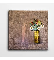 Papatyalar Modern Sanat Kare Kanvas Tablo